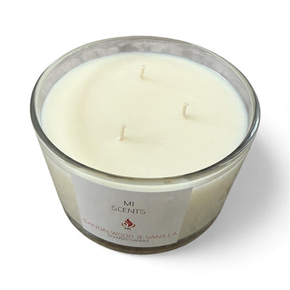 Sandalwood & Vanilla - 3 Wick Soy Wax Candle