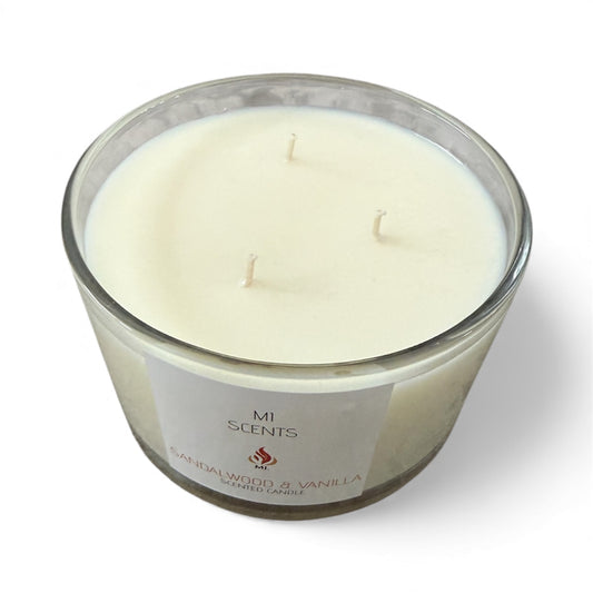 Sandalwood & Vanilla - 3 Wick Soy Wax Candle